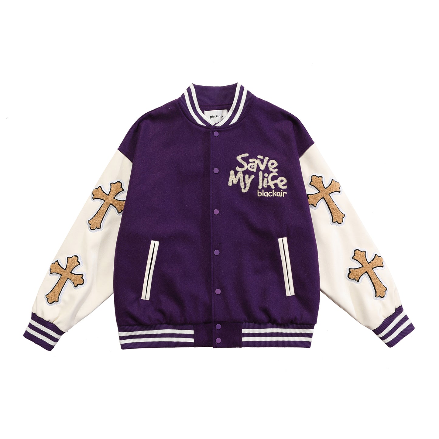 National Tide Hip Hop High Street Cross Embroidered Baseball Jersey