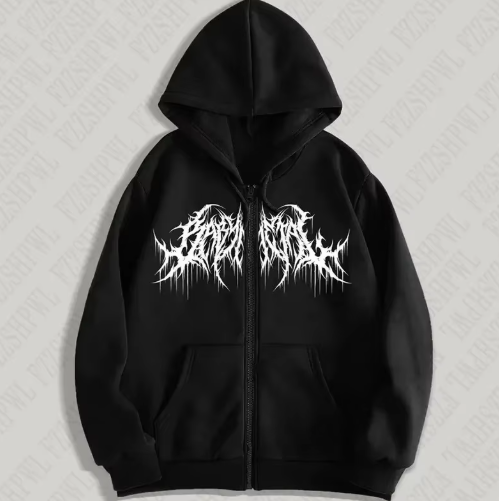 Y2K Zip-Up hoodie, men, clothes with graphic prints, hip hop style, gothic 2025 Autumn Winter keep warm long sleeves Sweatshirt