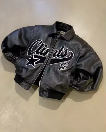 Fmxires New Jackets Y2K Coats Mens Hip Hop Leather Retro Embroidery Jacket Motorcycle Wear Leather Zipper Jacket Coat Streetwear