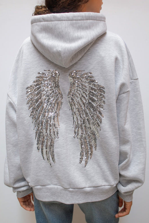 Fashion All-match Solid Color Wings With Paillette Casual Suit