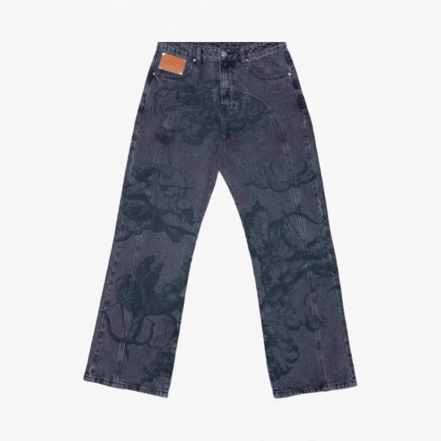 Basic Casual Versatile Graffiti Pants Trousers