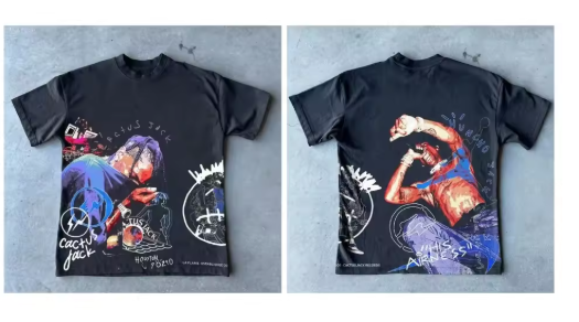 2000s Vintage Casual Girl Print Y2k Women's Tshirts Short Sleeve O-Neck Streetwear Harajuku Gothic Tee Crop Top Men Kid Clothes
