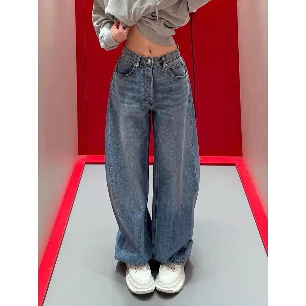 Denim Trousers With Rhinestone Embellishments