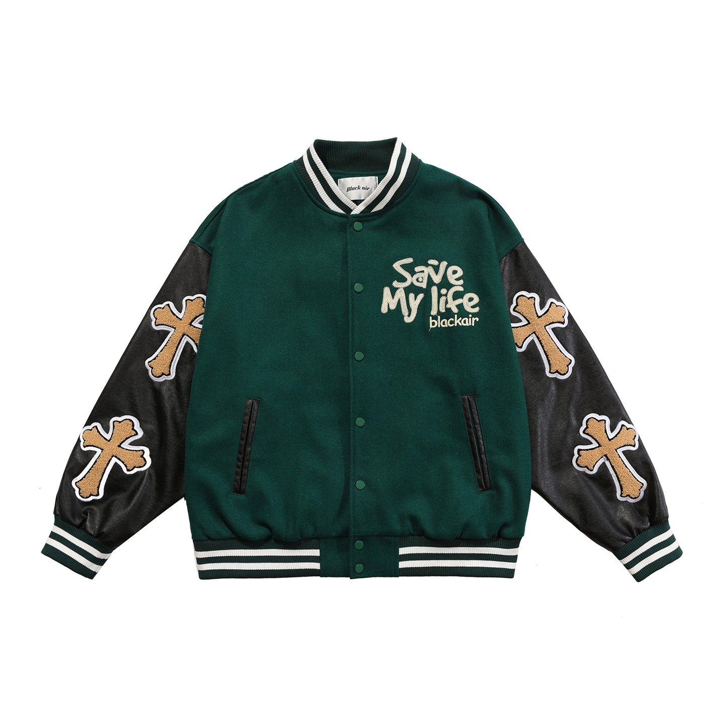 National Tide Hip Hop High Street Cross Embroidered Baseball Jersey