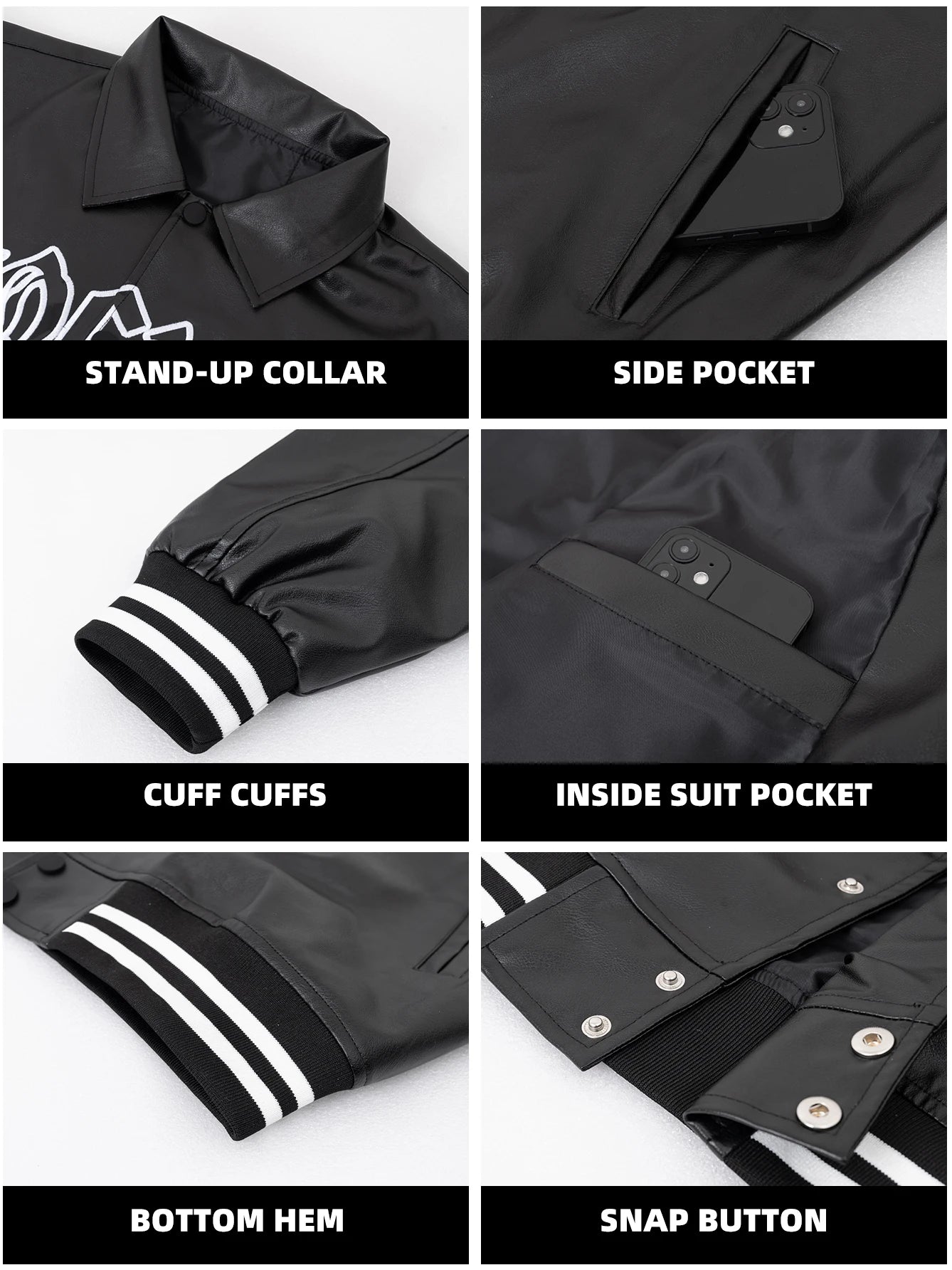 Vintage Varsity Leather-Style Jacket