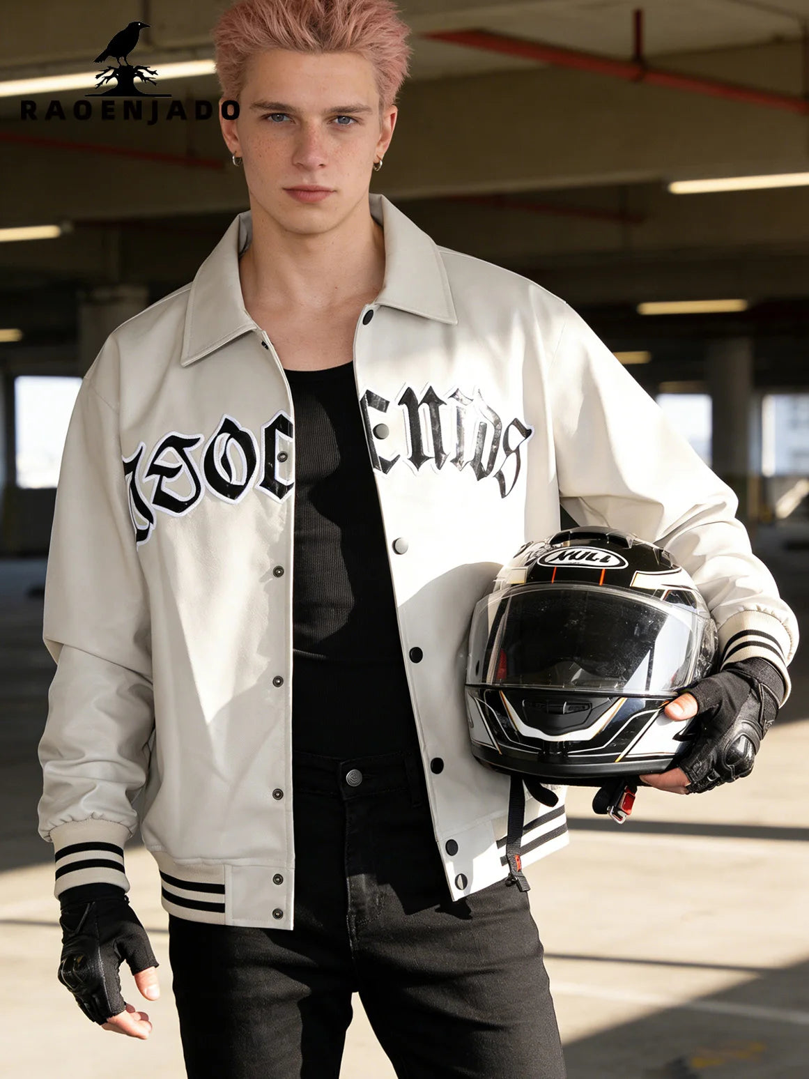 Vintage Varsity Leather-Style Jacket