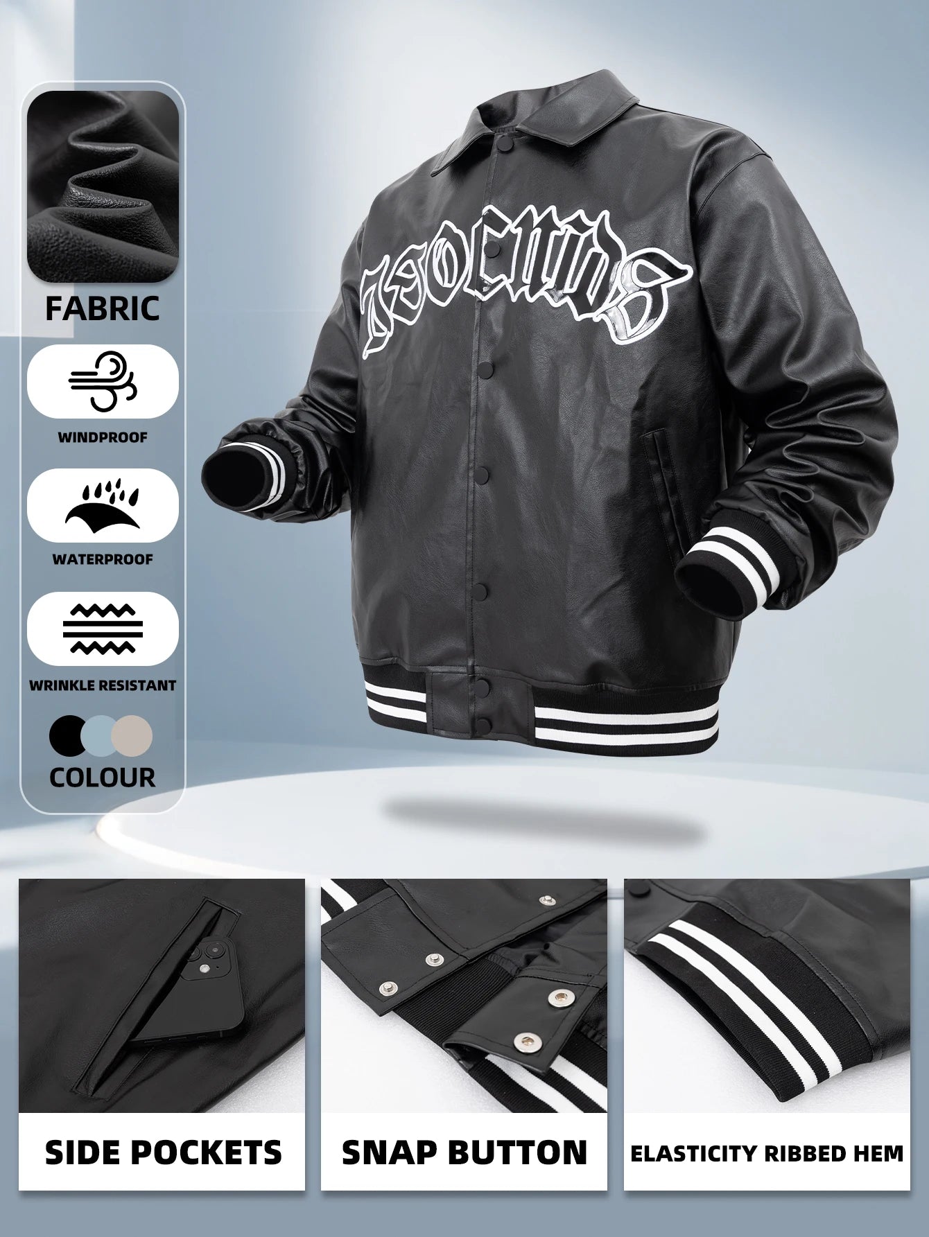 Vintage Varsity Leather-Style Jacket