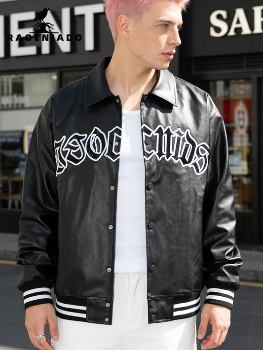 Vintage Varsity Leather-Style Jacket