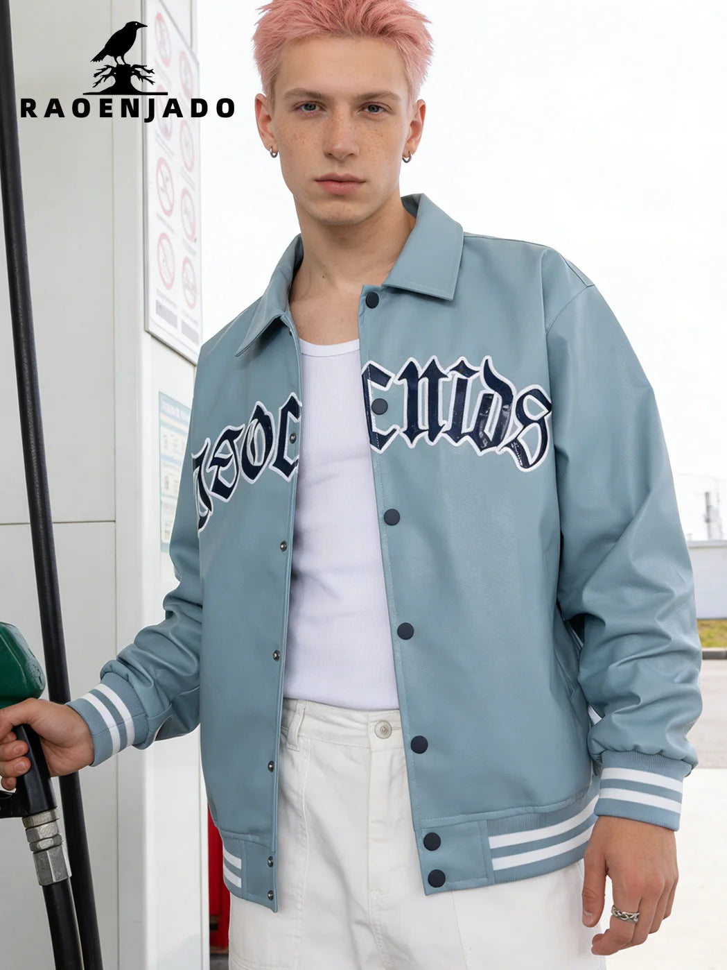 Vintage Varsity Leather-Style Jacket